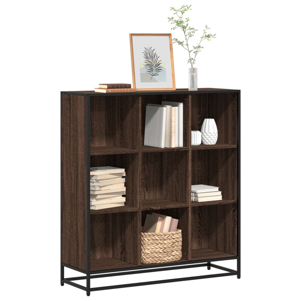 Bücherregal Schwarz 97,5x33x107,5 cm Holzwerkstoff und Metall