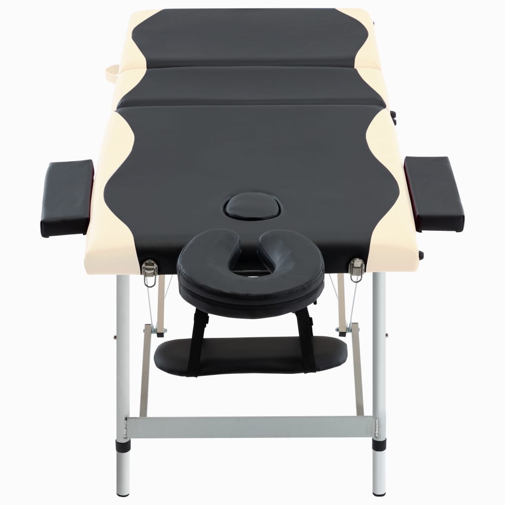 Massagetisch Klappbar 3 Zonen Aluminium Dunkellila