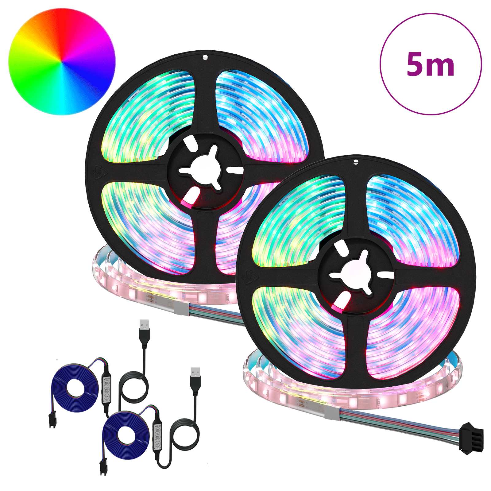 LED Streifen 2 pcs Schwarz und Transparent 3000 mm