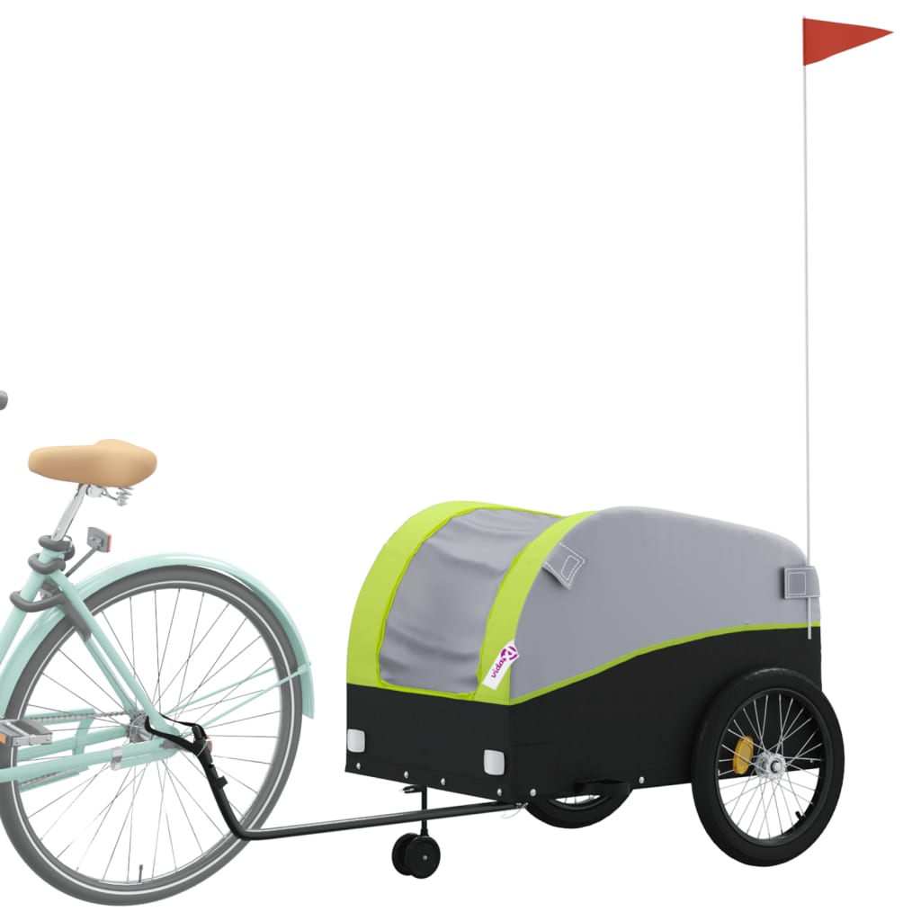 Fahrradanhänger Schwarz und Orange 30 kg Eisen