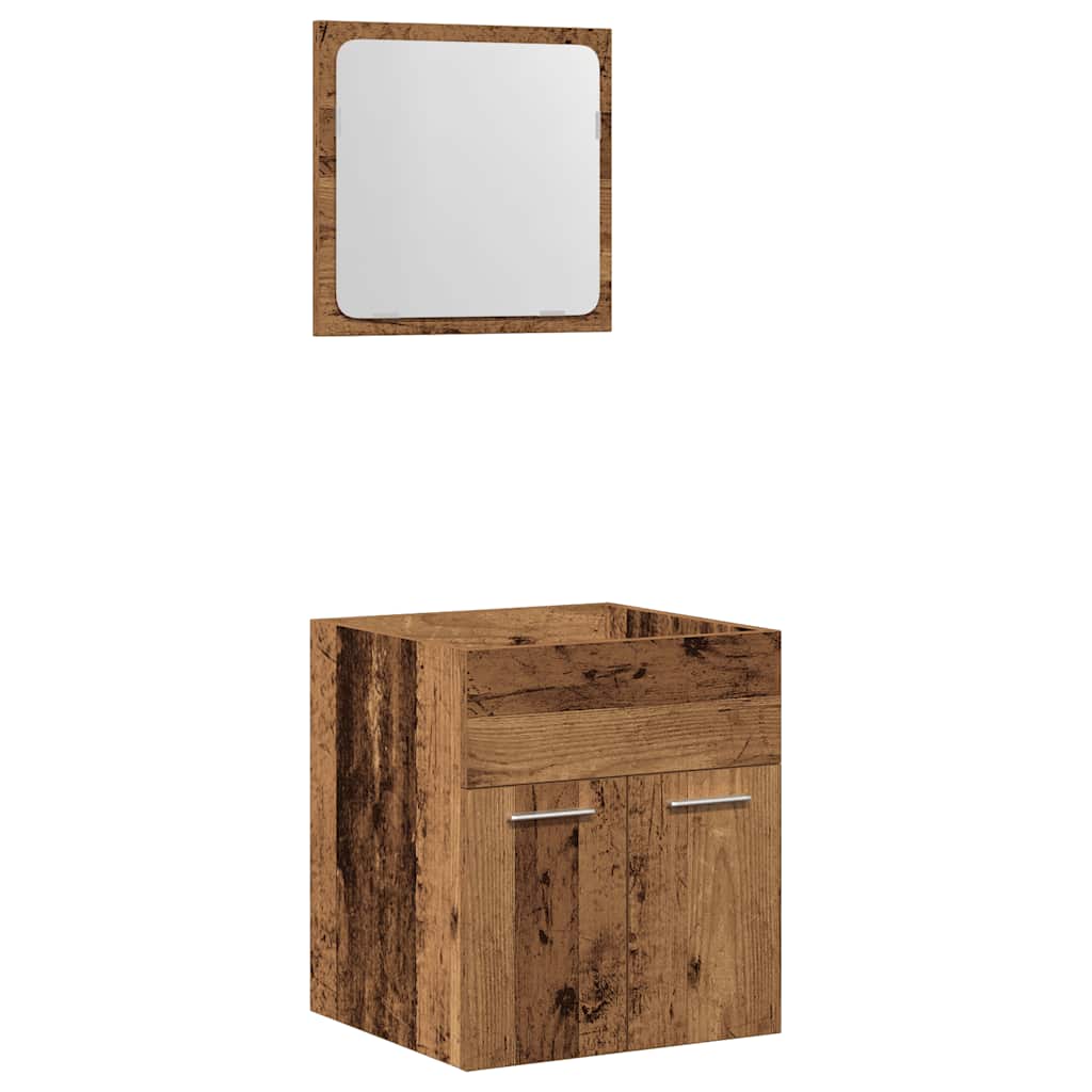 2-tlg. Badmöbel-Set Weiß Holzwerkstoff