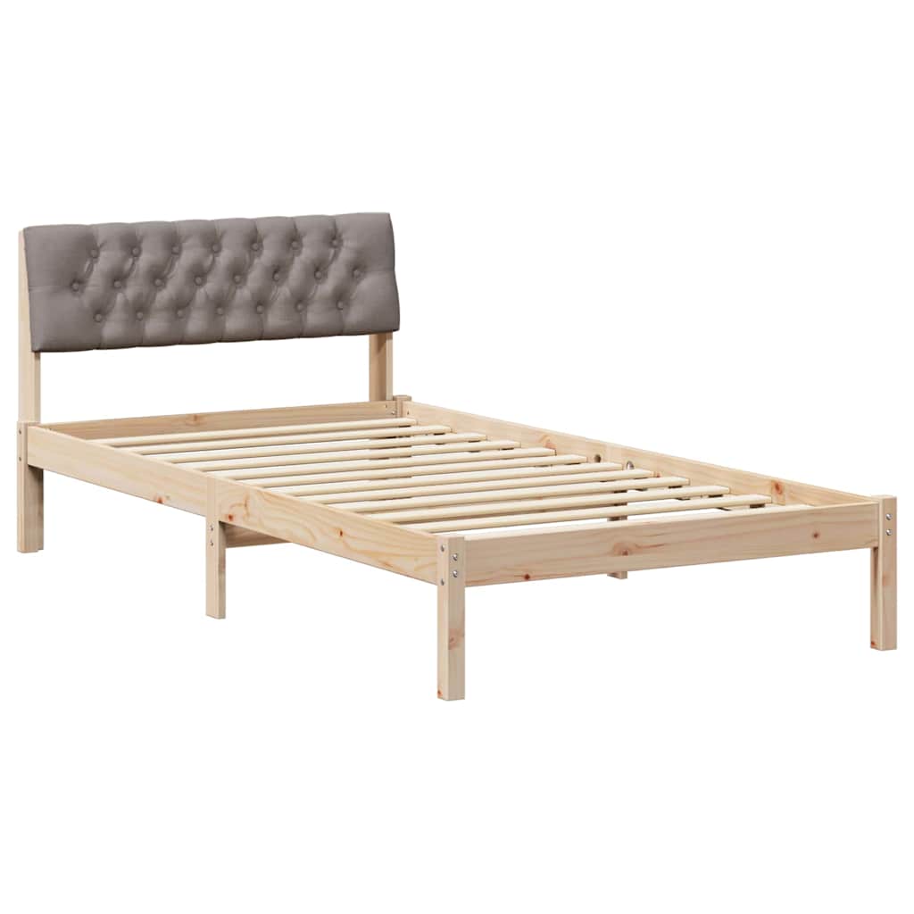 Bettgestell Braun und hellgrau 200 x 200 cm Massivholz Kiefer