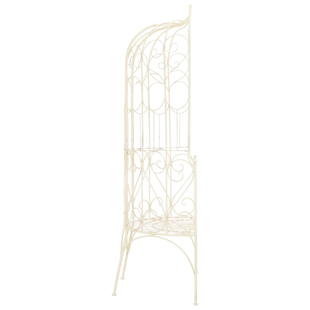 Gartenbank 95 cm Eisen Antik Weiß