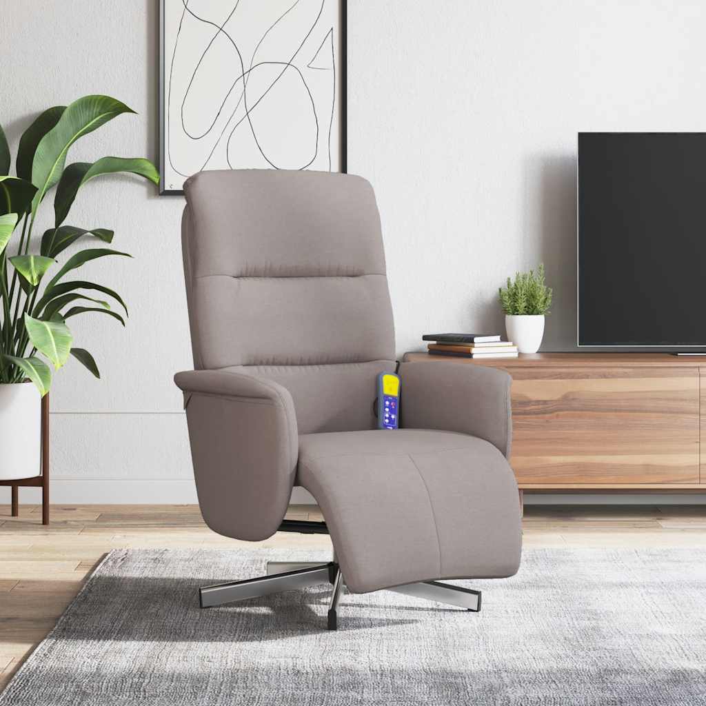 Massagesessel mit Fußteil Braun Stoff