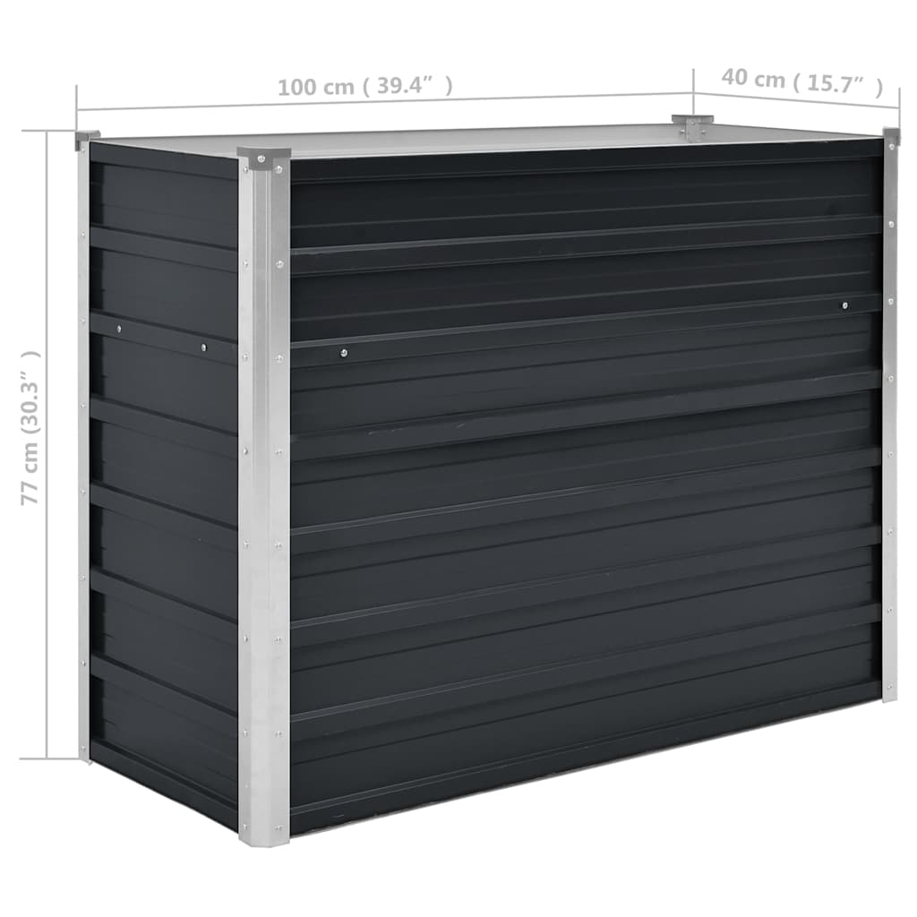 Hochbeet Anthrazit 160 x 80 x 77 cm Verzinkter Stahl