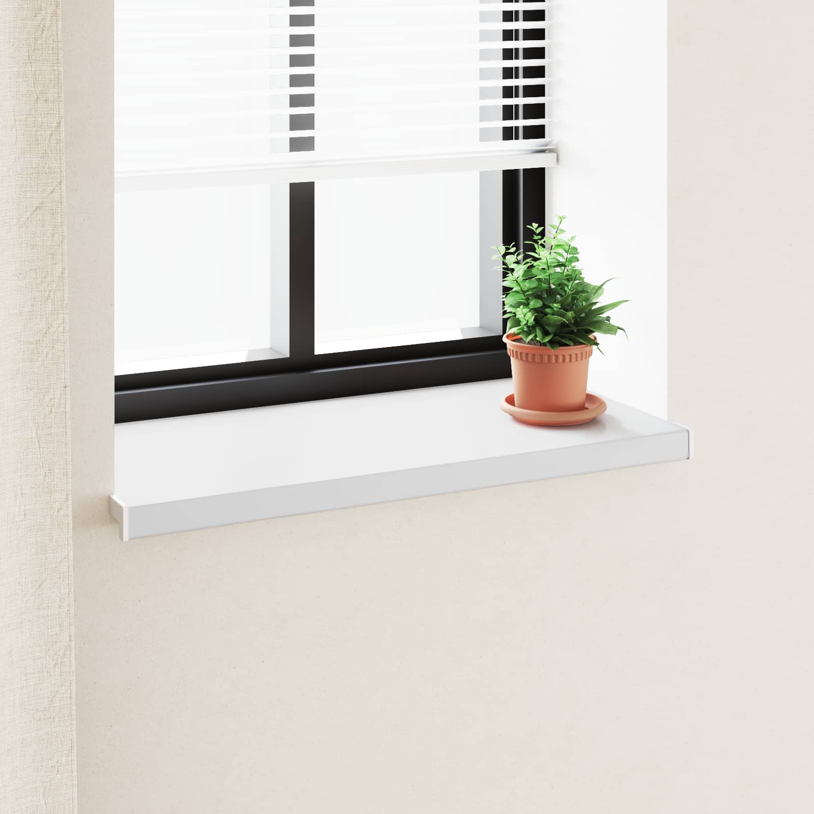 Fensterbank Weiß 60 x 10 x 4,5 cm PVC