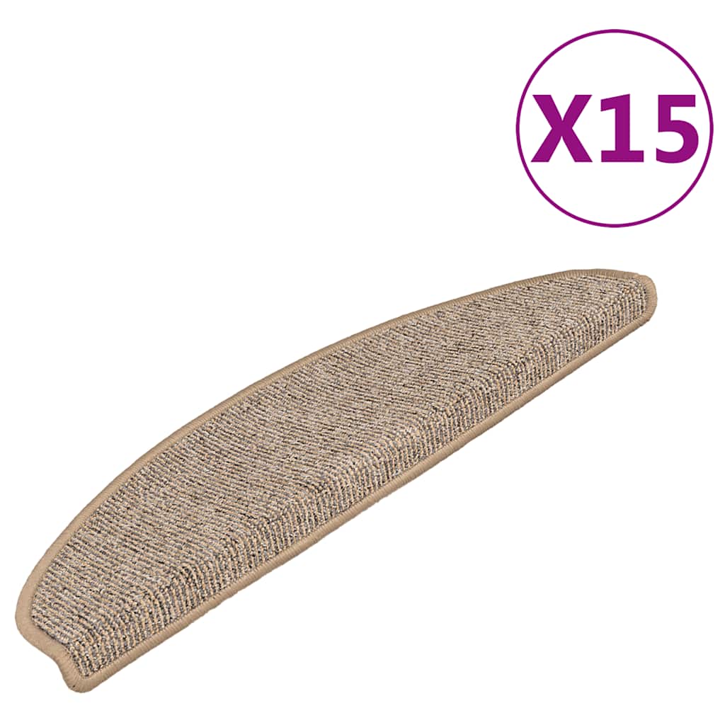 Stufenmatten 15 Stk. 56x17x3 cm Grau Halbrund