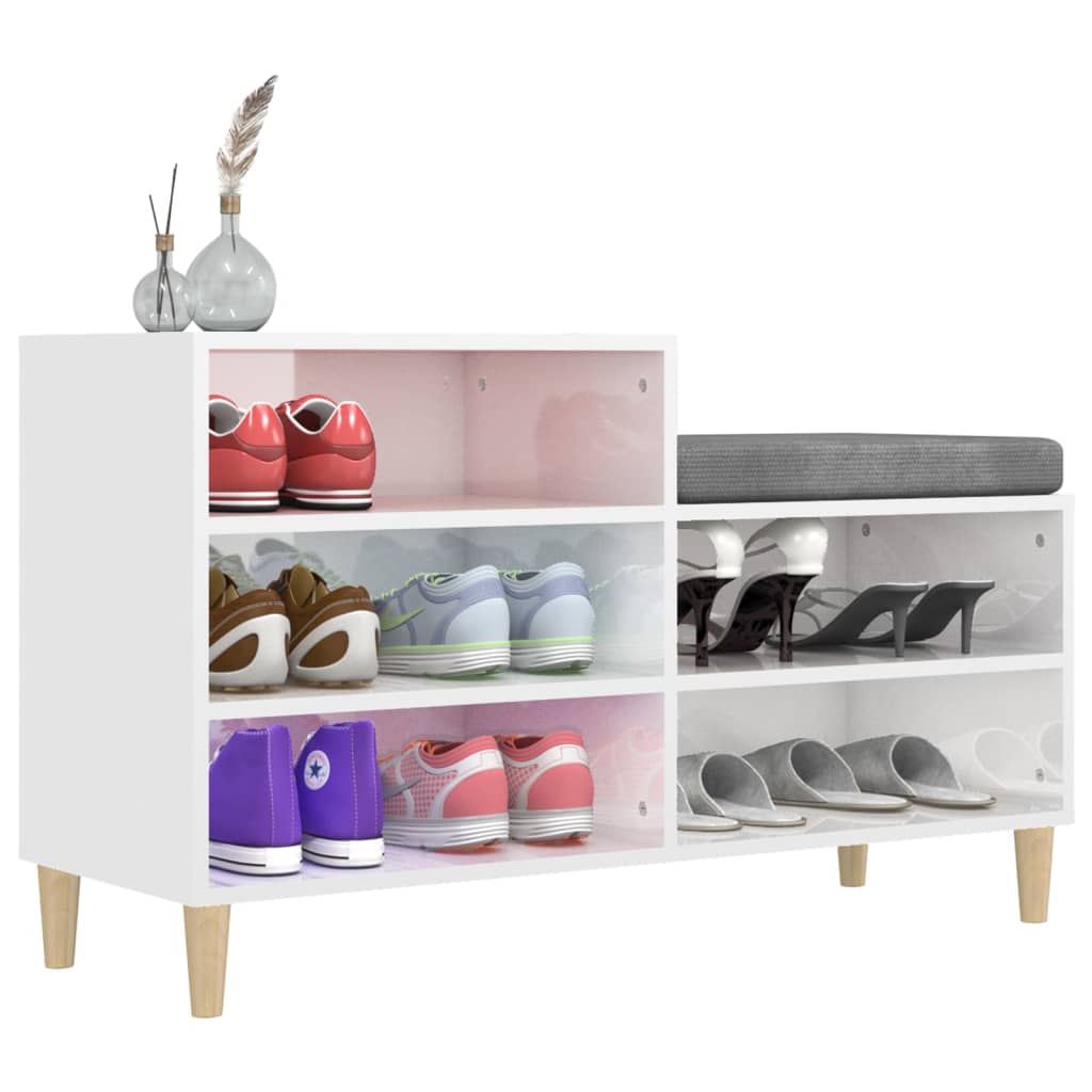 Schuhregal Weiß 102x36x60 cm Holzwerkstoff