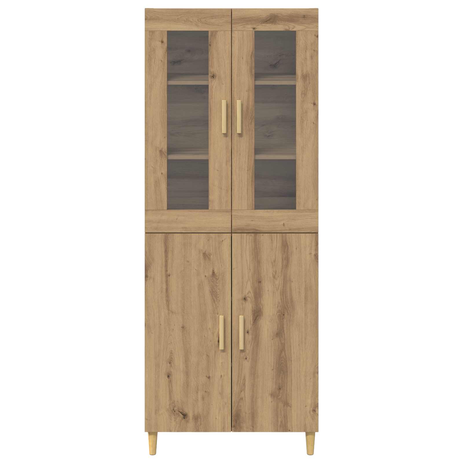 Highboard Altholz 69,5 x 34 x 180 cm Engineered Wood und Glas