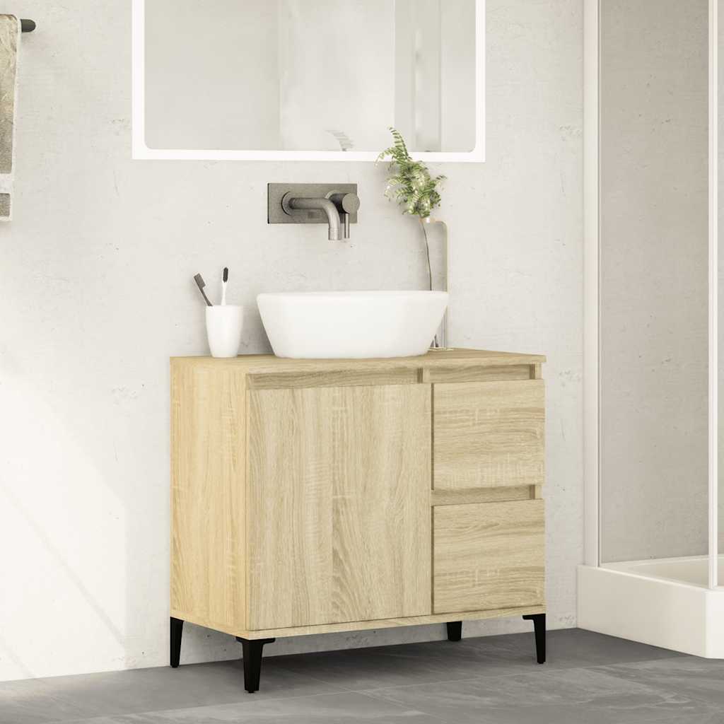 Badschrank Weiß 65x33x60 cm Holzwerkstoff