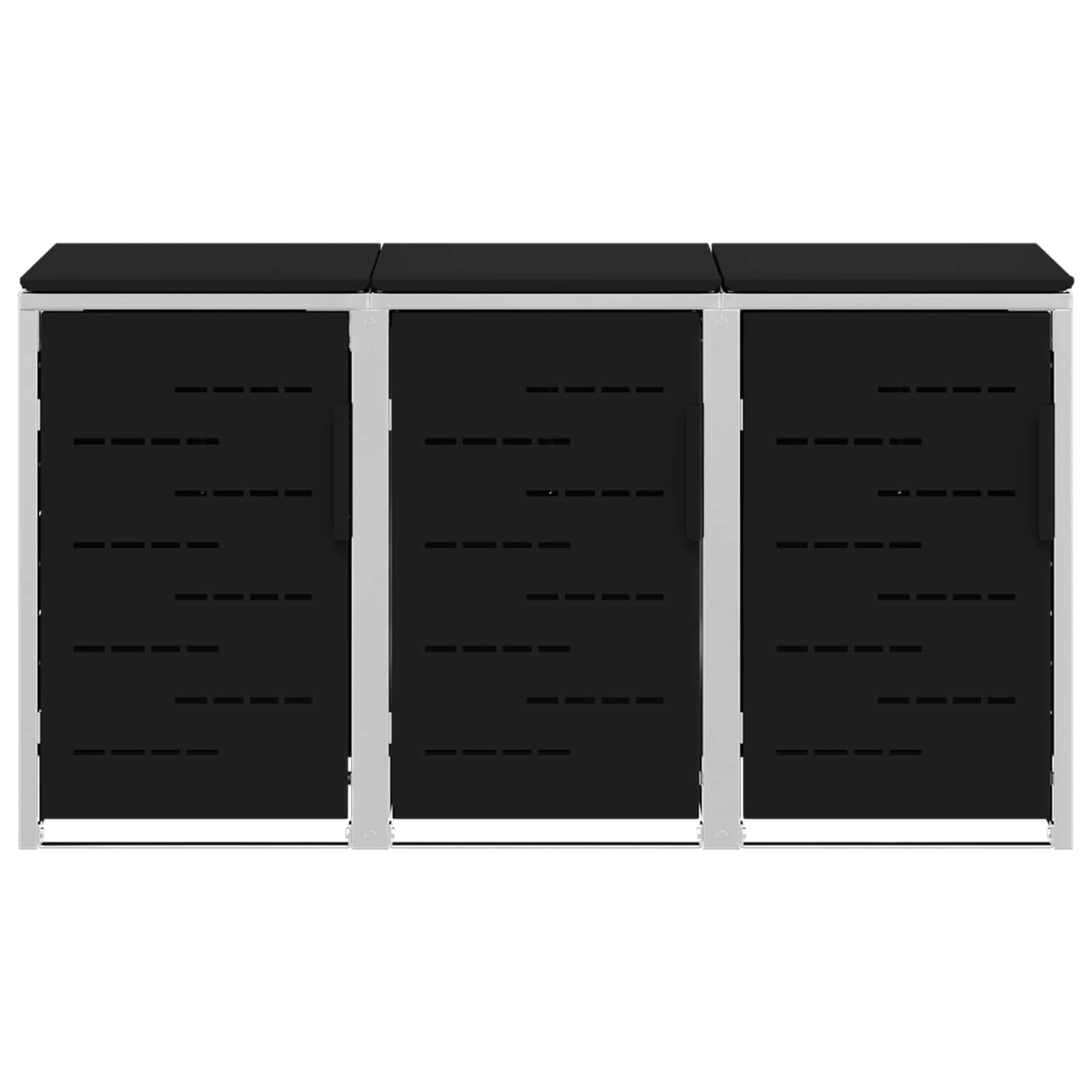 Mülltonnenbox for 2 Bins 240L Edelstahl Schwarz