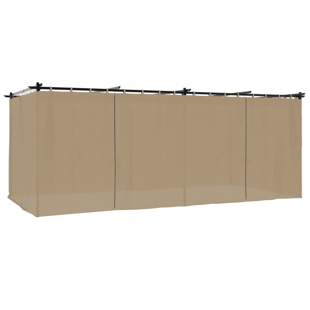 Pavillon mit Vorhängen Creme 3x3 m Stahl