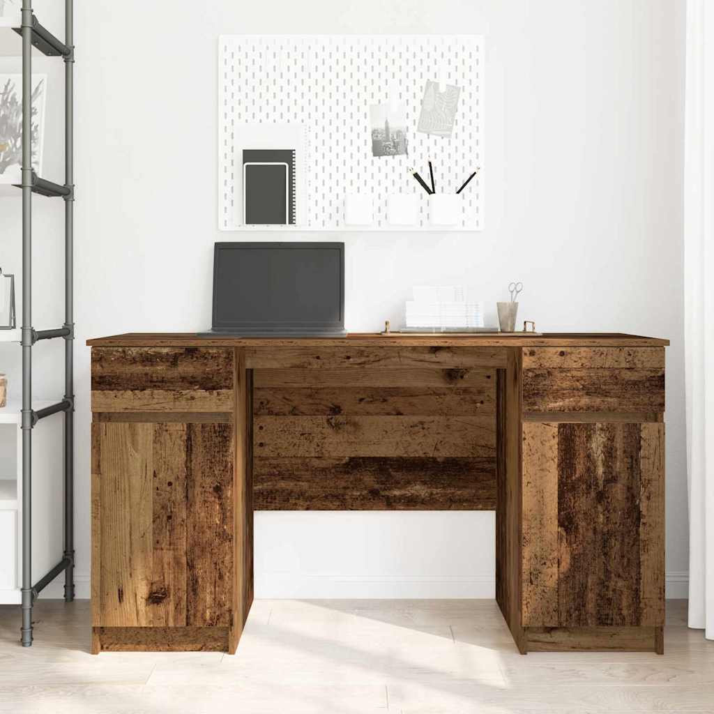 Schreibtisch mit Schubladen Weiß 140 x 49 x 76 cm Holzwerkstoff