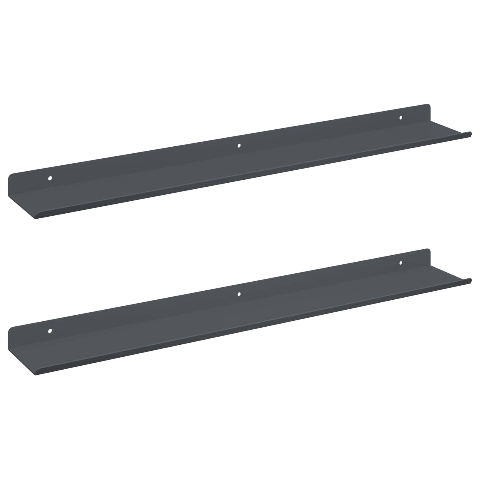 Schwebendes Regal 3 pcs Schwarz 40 x 9 x 2,5 cm Stahl