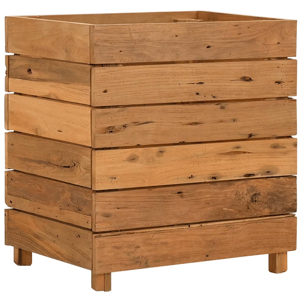 Hochbeet 100x40x72 cm Teak Altholz und Stahl