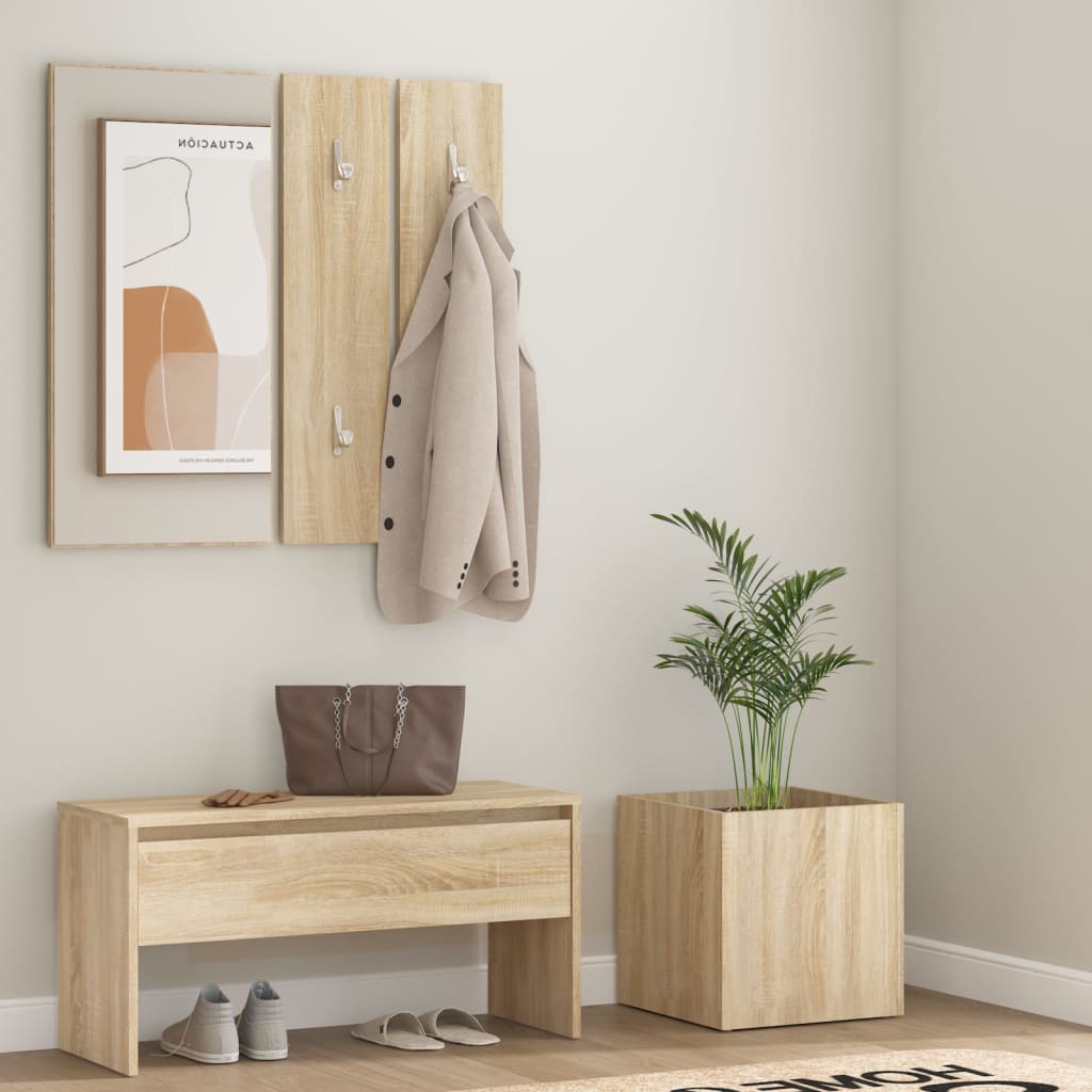 Garderoben-Set Weiß Holzwerkstoff