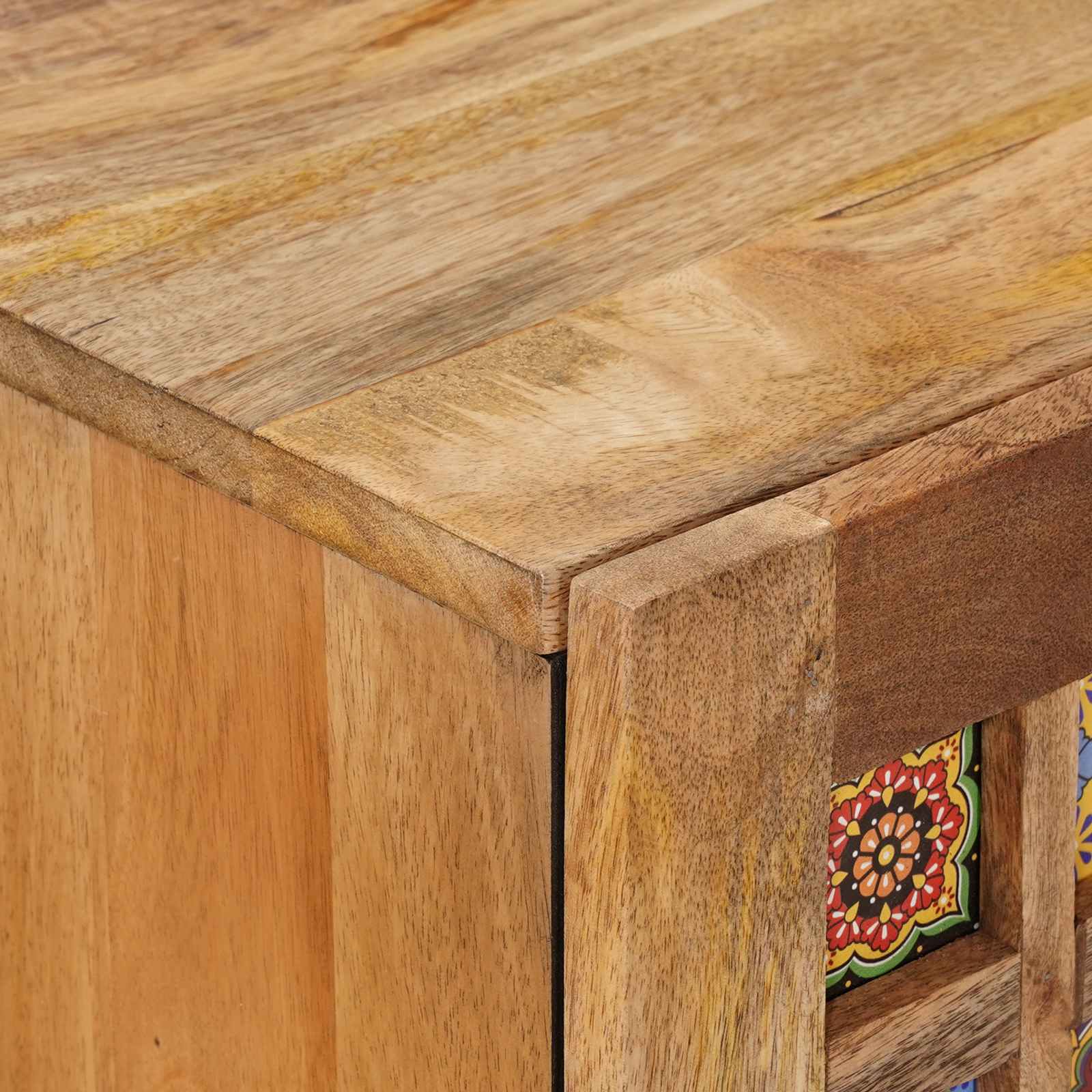 Sideboard mit Speicher Walnuss 60 x 33 x 75 cm Massivholz Mango