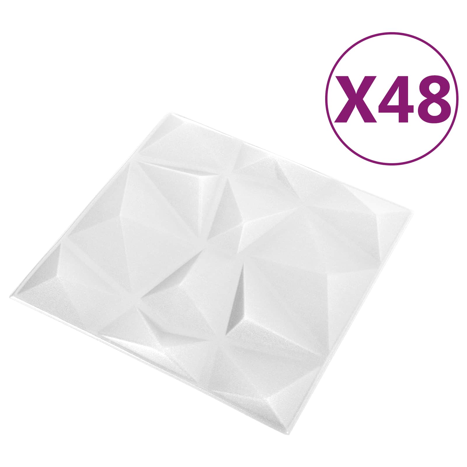 Wandpaneele 12 pcs Diamant Weiß 50 x 50 cm XPS Schaum