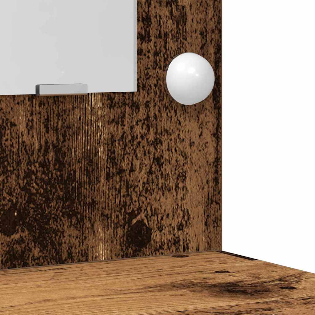 Schminktischset mit LED mit Schubladen 3 pcs Weiß Holzwerkstoff