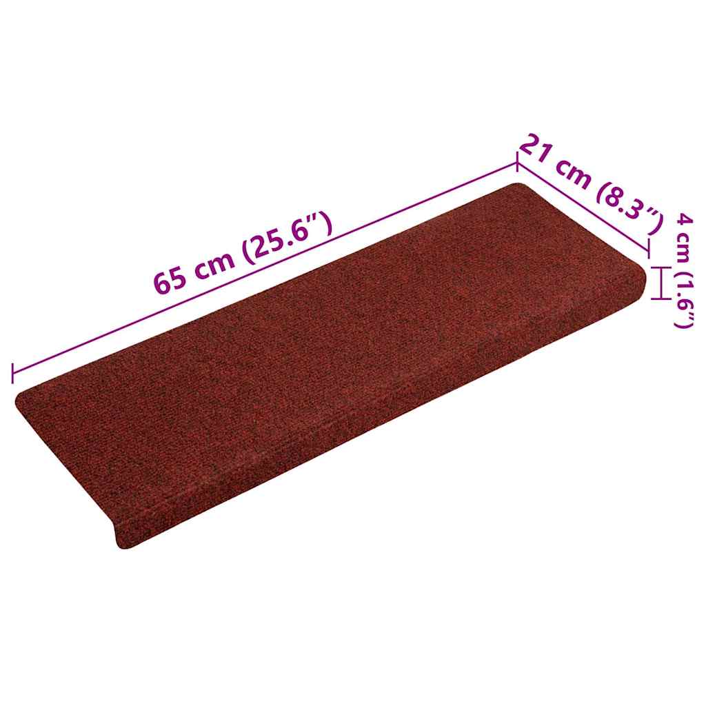 Stufenmatten Selbstklebend 15 Stk. 65x21x4 cm Hellbraun Rechteckiger Rand