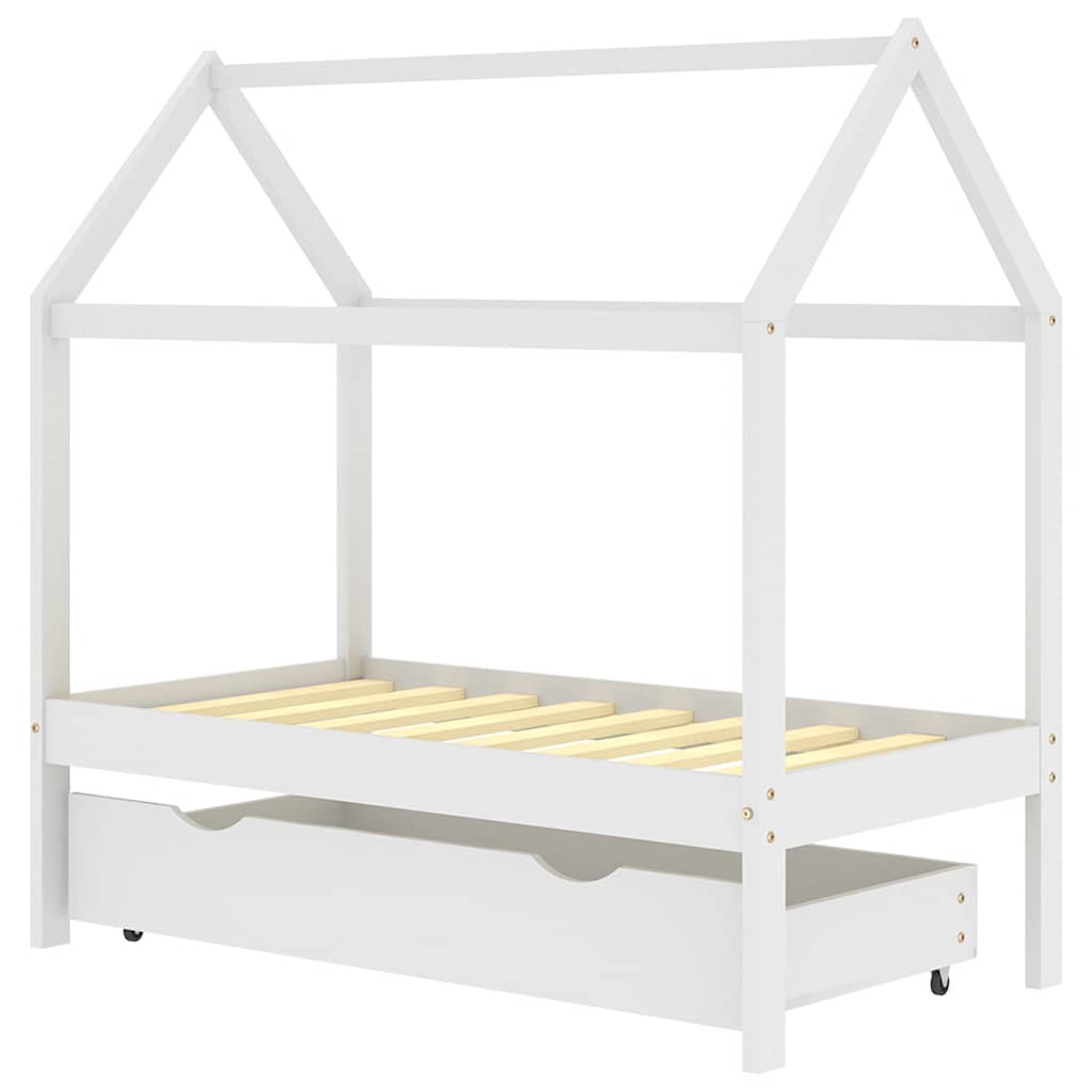 Kinderbett mit Schublade Massivholz Kiefer 70x140 cm