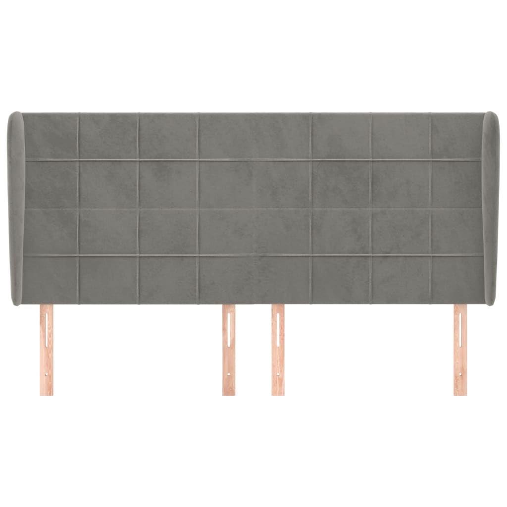 Kopfteil mit Ohren Dunkelblau 93x23x78/88 cm Samt