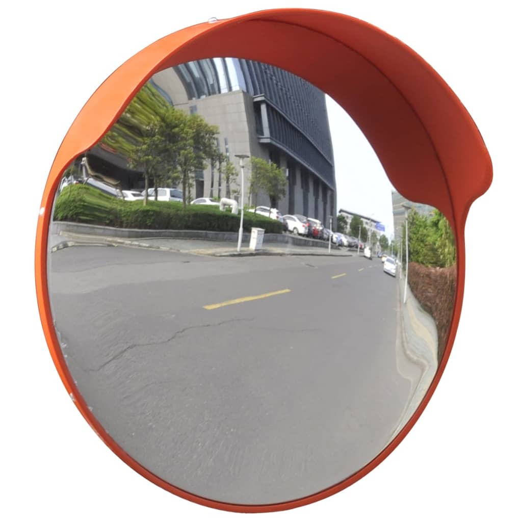 Konvexer Verkehrsspiegel für den Außenbereich Schwarz Ø45 cm Polycarbonat