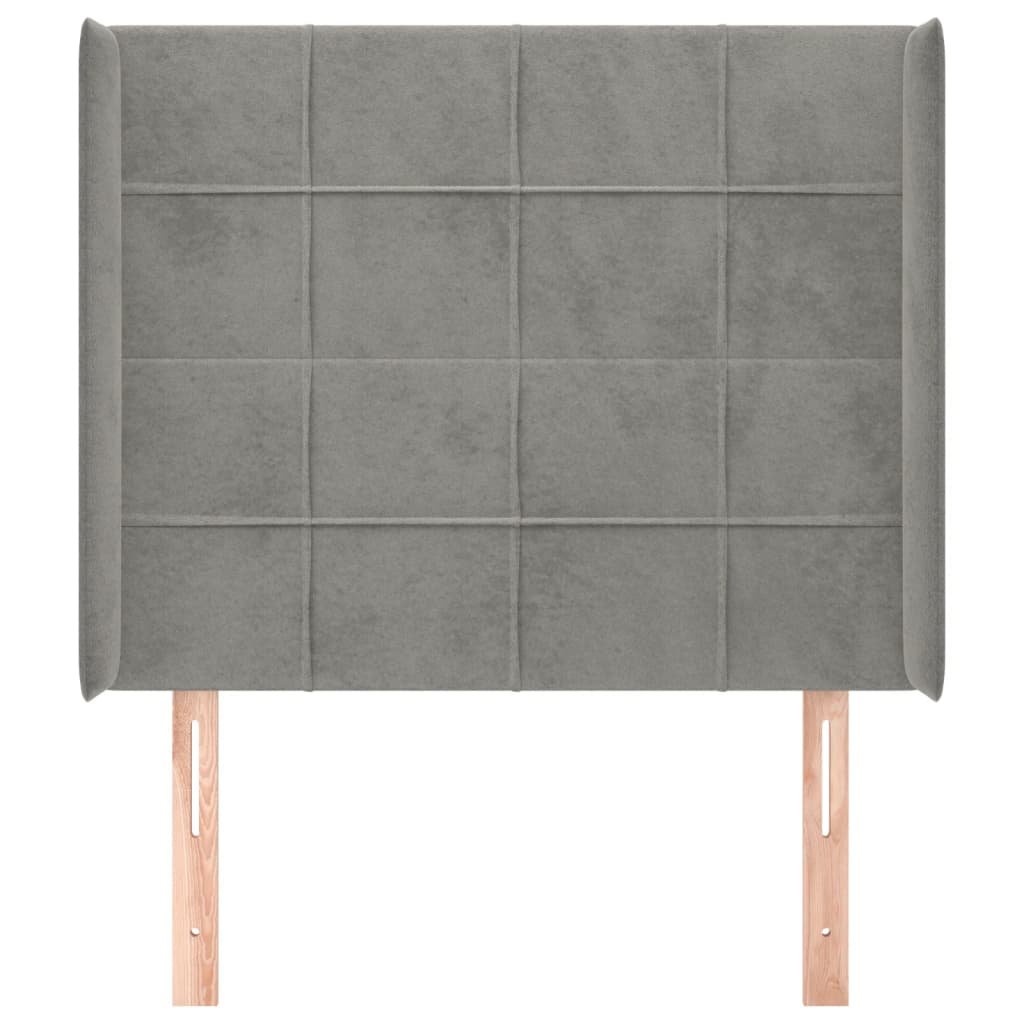 Kopfteil mit Ohren Dunkelblau 93x16x78/88 cm Samt