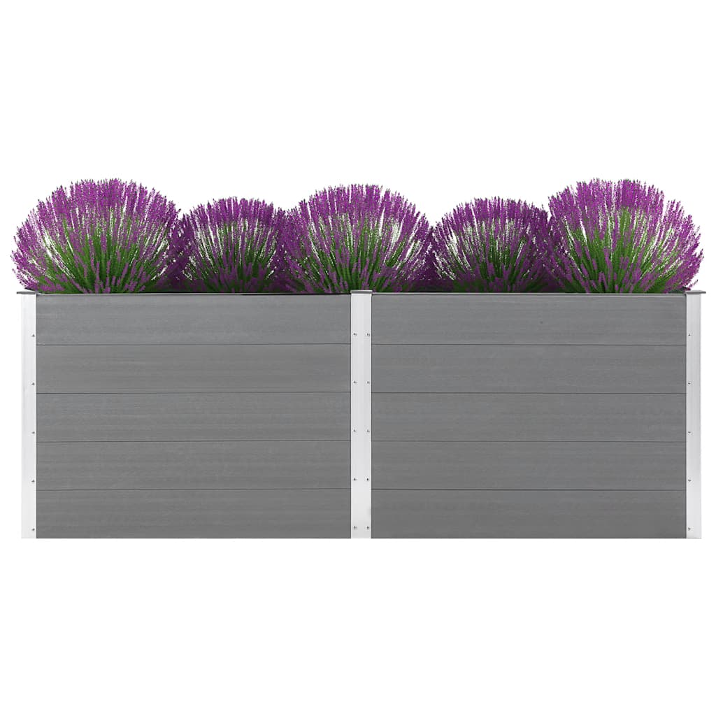 Garten-Hochbeet 200x50x54 cm WPC Grau