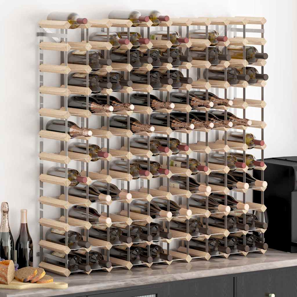 Weinregal für 42 Flaschen Braun Massivholz Kiefer