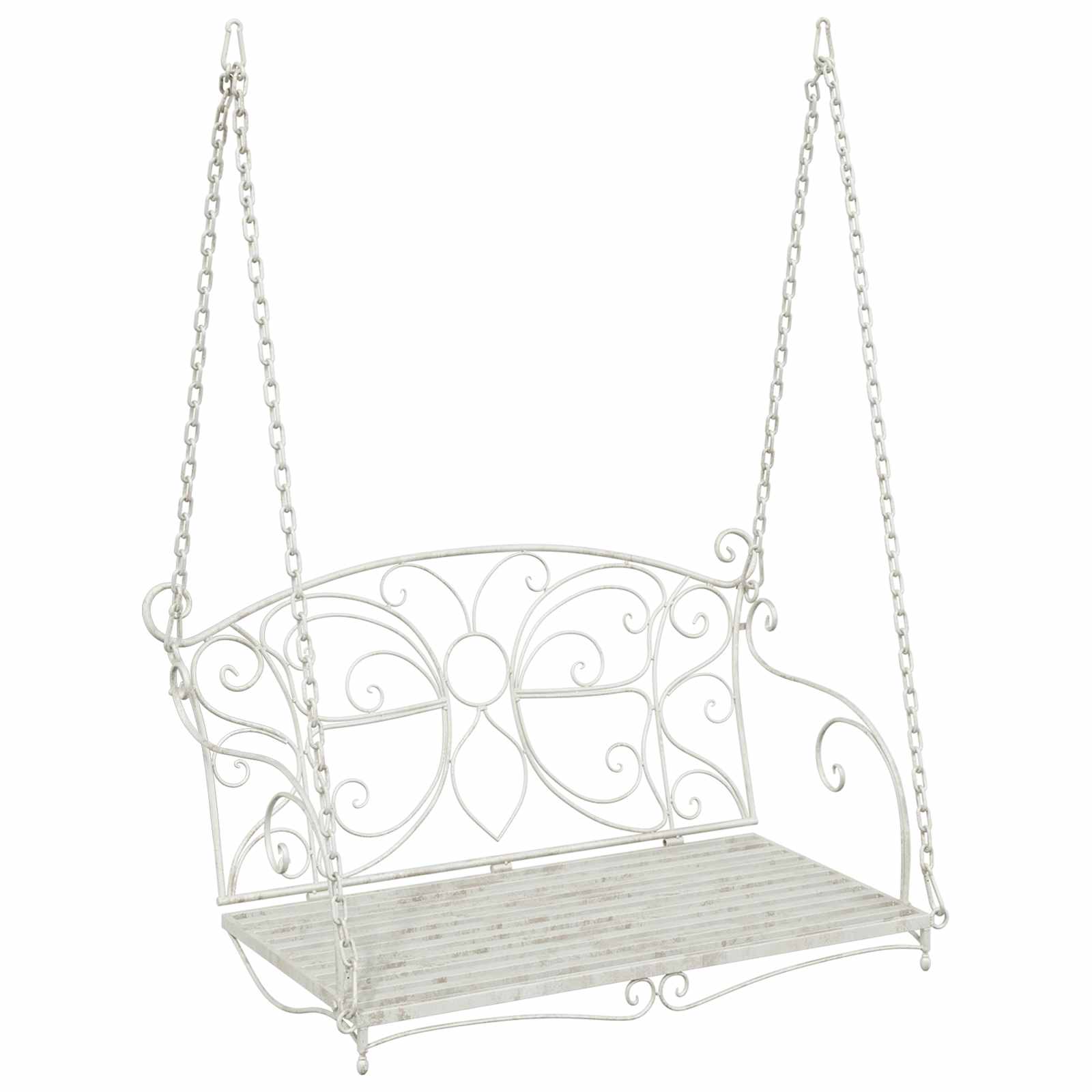 Schaukelbank Stahl 71 x 75 x 59 cm Antik Weiß