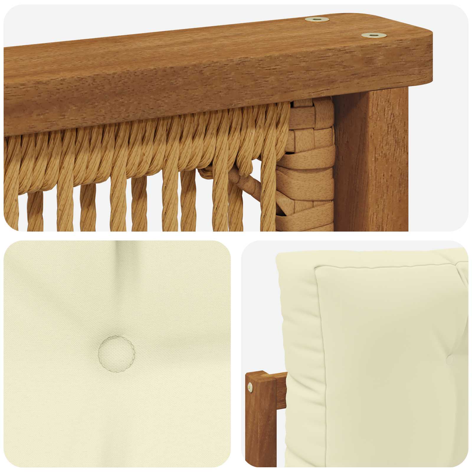 2 Stück Outdoor-Sofa Natur