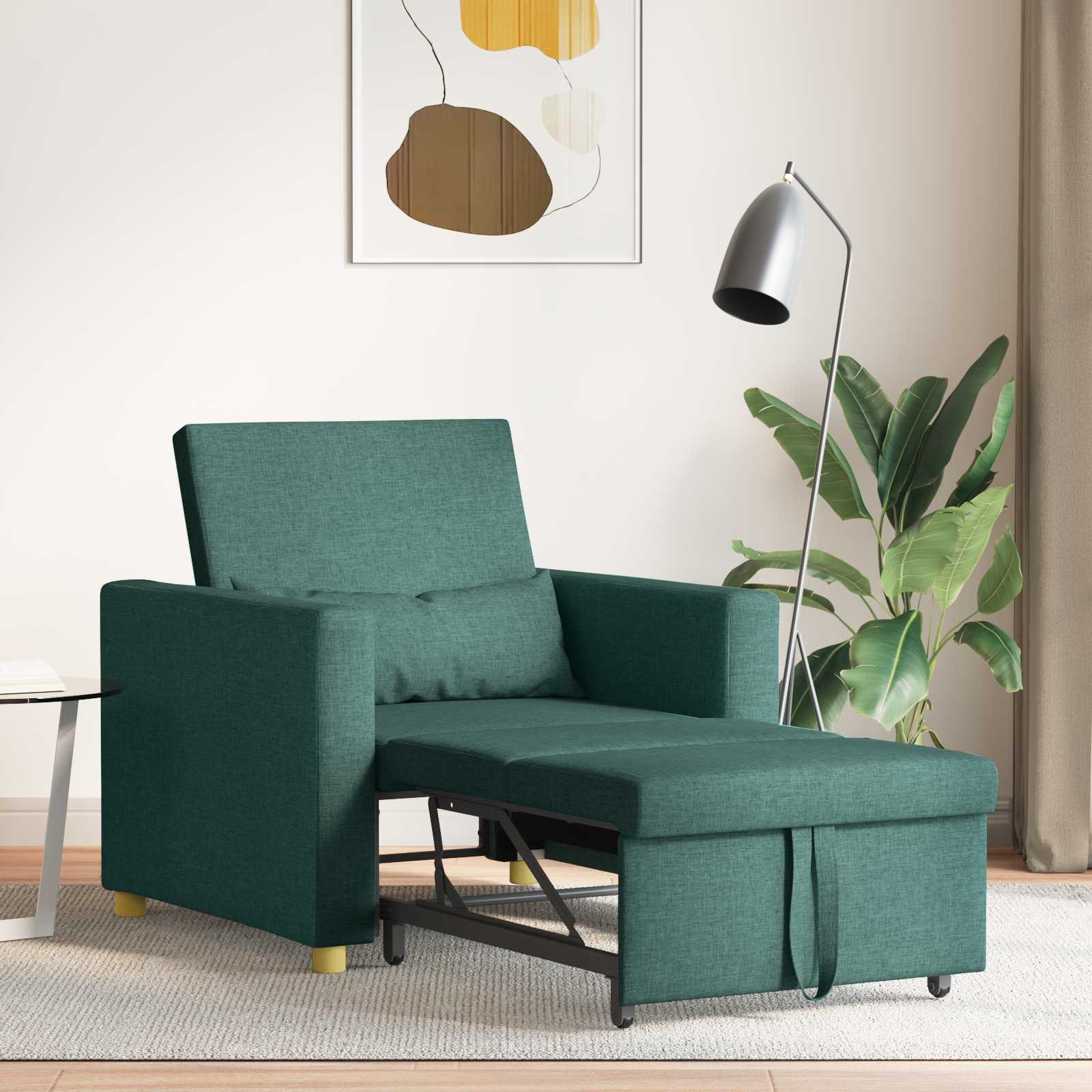 Ausziehbare Schlafcouch Einzel Hellgrau 90 x 165 x 87 cm Stoff