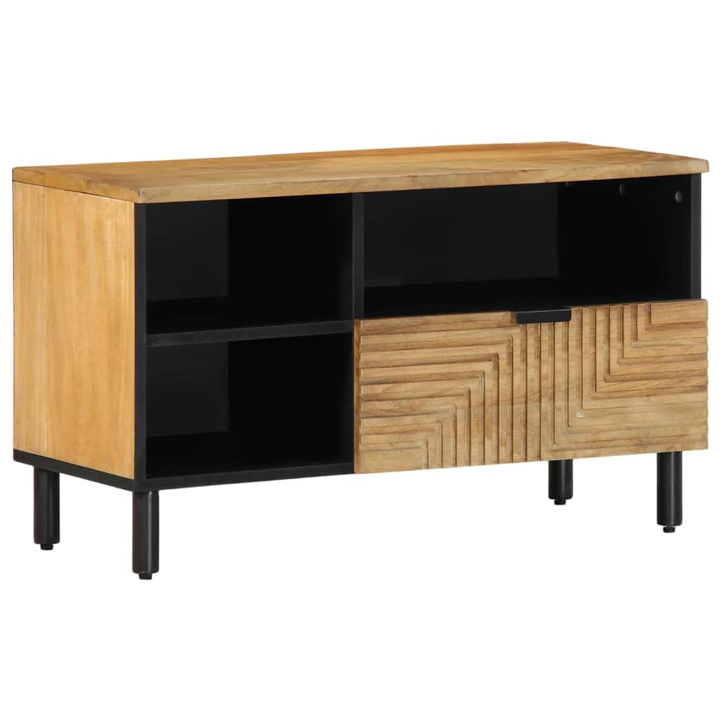 TV-Schränk mit Regal Braun 80 x 33 x 46 cm Massivholz Mango