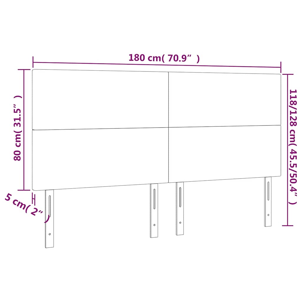 Kopfteil Hellgrau 80x5x118/128 cm Samt