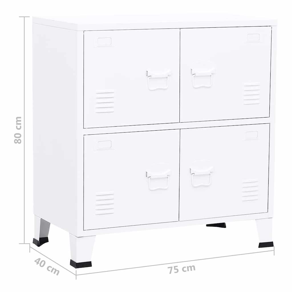 Lagerschrank Industrial Schwarz 75x40x80 cm Stahl