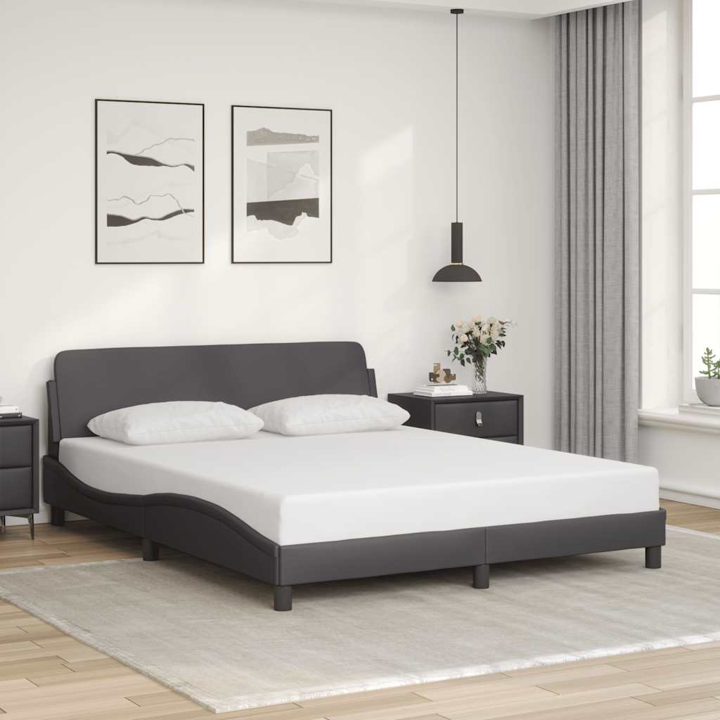 Bettgestell "Dover" Schwarz 80x200 cm Kunstleder