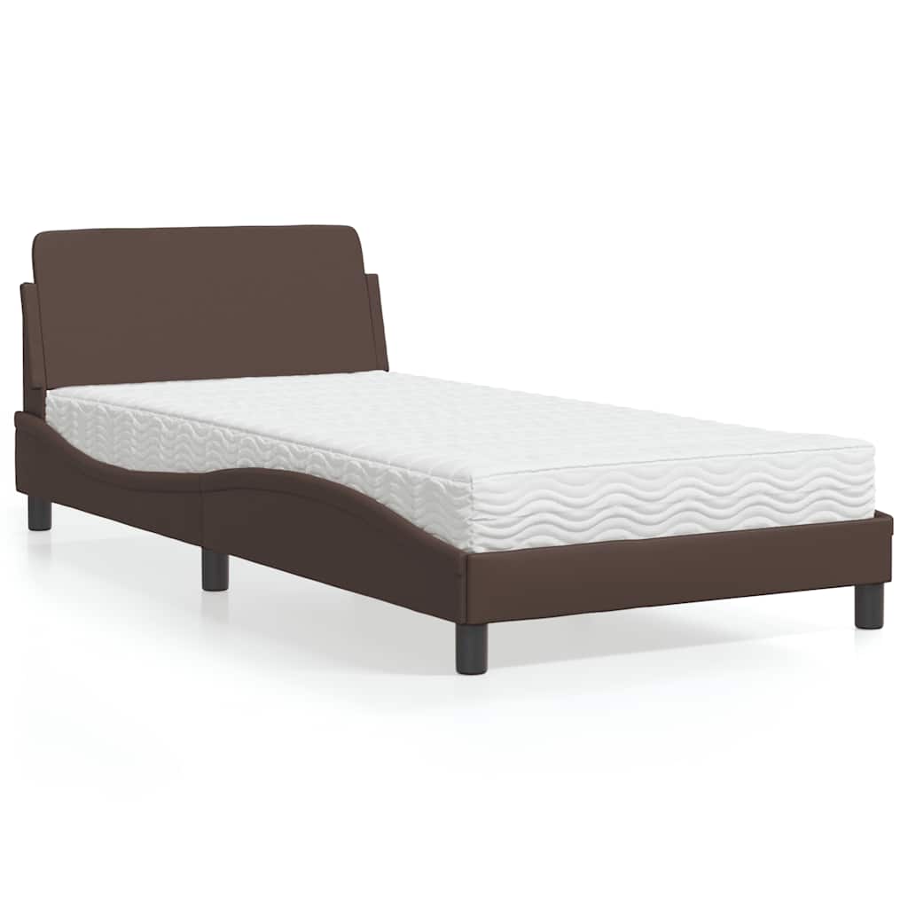 Bett mit Matratze "Dover" Schwarz 80x200 cm Kunstleder