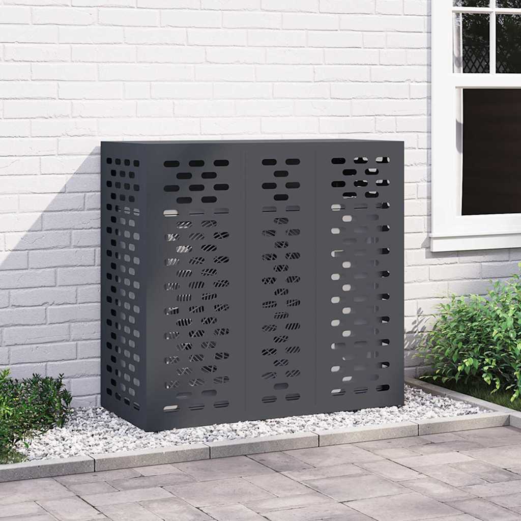 Klimaanlagenabdeckung Schwarz 90 x 40 x 60 cm Stahl