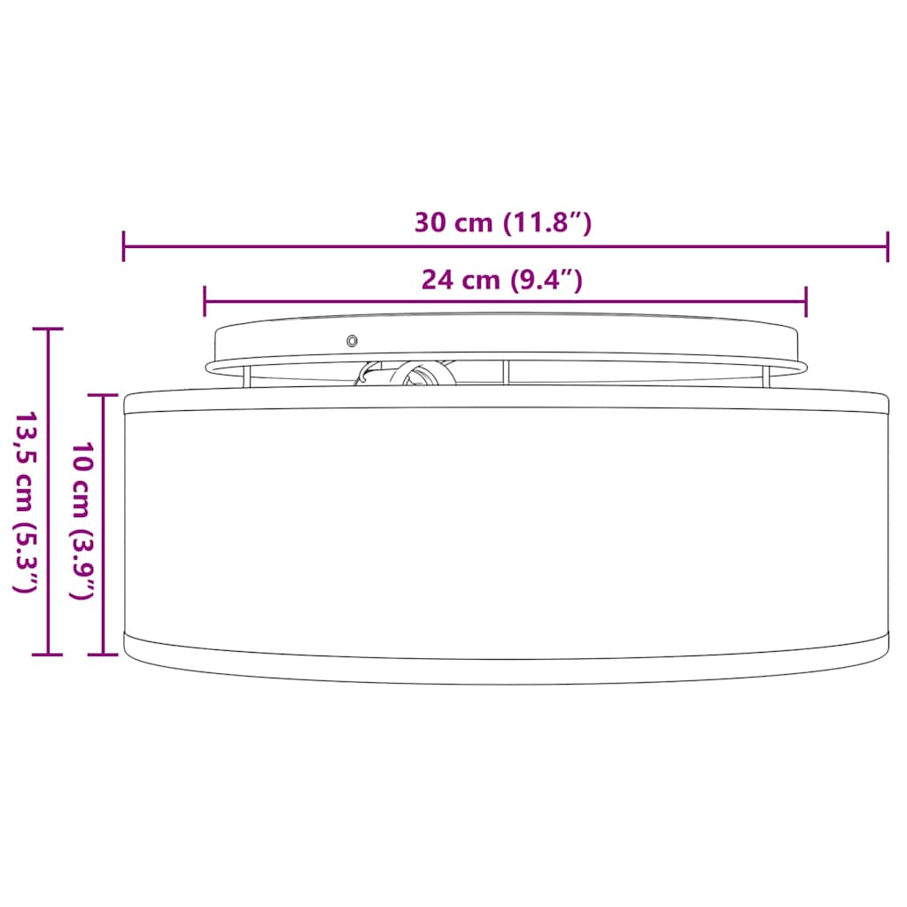 Deckenlampe mit Strahlern Schwarz 30 x 30 x 13,5 cm Stoff