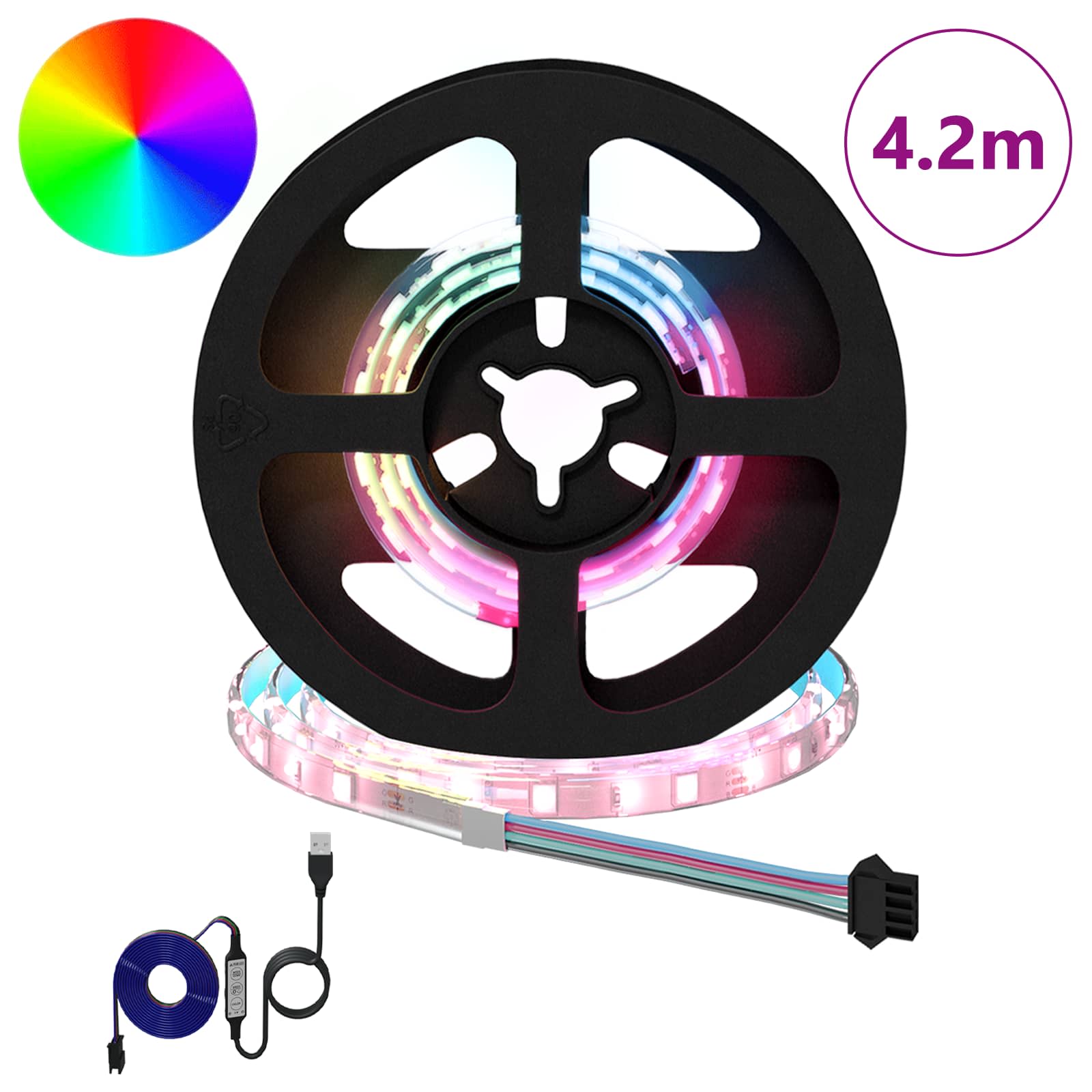 LED Streifen 2 pcs Schwarz und Transparent 3000 mm
