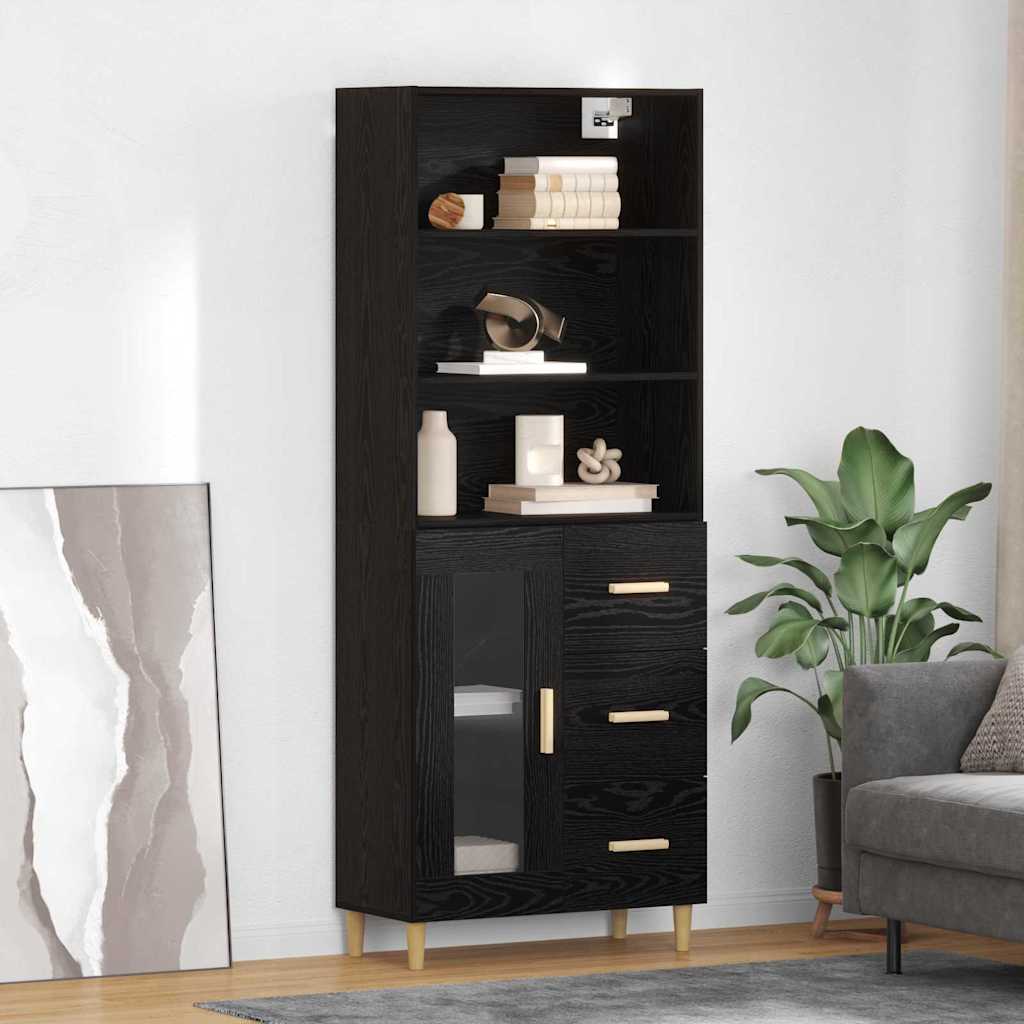 Highboard Altholz 69,5 x 32,5 x 180 cm Holzwerkstoff