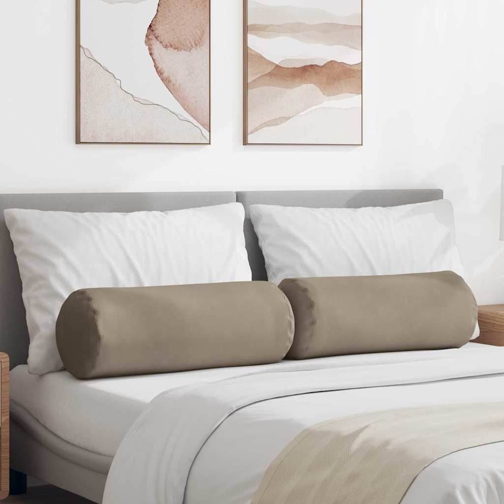 Bolsterkissen 2 Stück Taupe Ø 15 x 40 cm Mikrofaserstoff