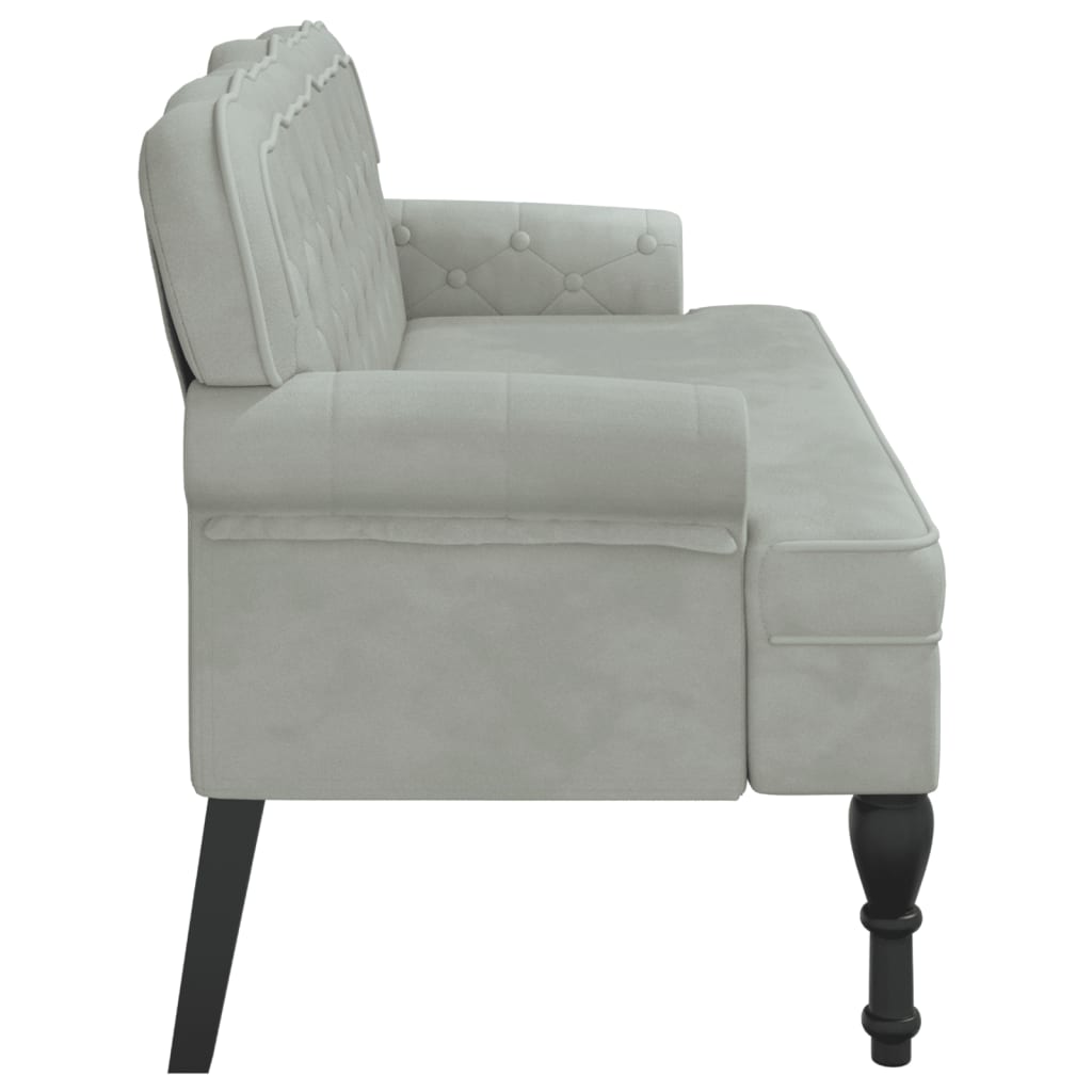 Sitzbank mit Rückenlehne Dunkelgrau 119,5x64,5x75 cm Samt