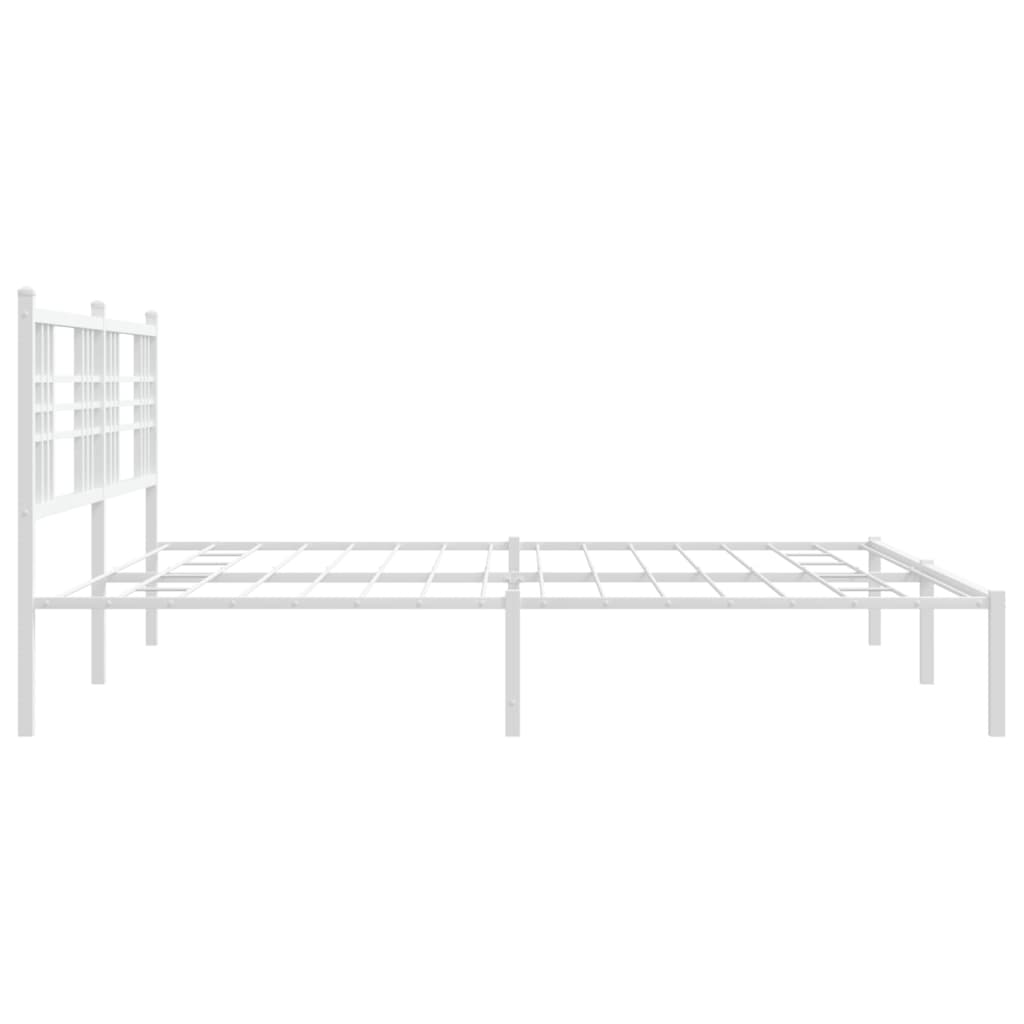 Bettgestell mit Kopf- und Fußteil Metall Schwarz 90x200 cm