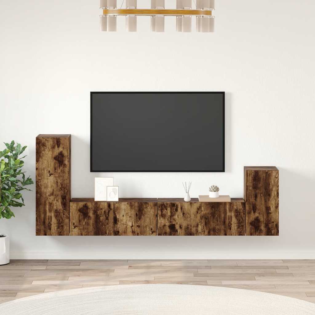 4-tlg. TV-Schrank-Set Weiß Holzwerkstoff