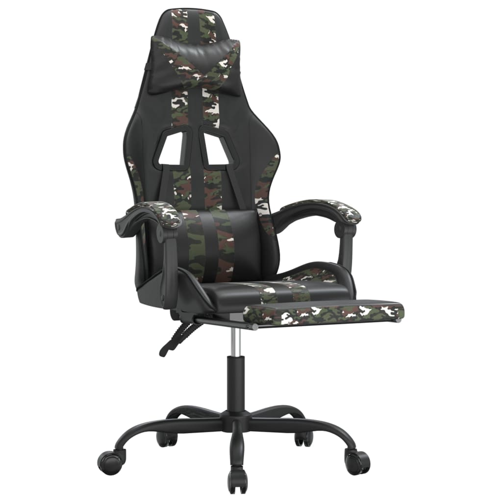 Gaming-Stuhl Drehbar Schwarz und Blau Kunstleder
