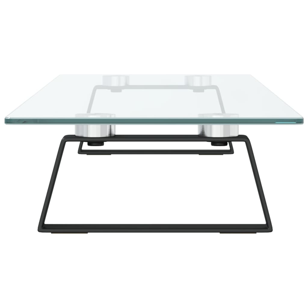 Monitorständer Weiß 60x20x8 cm Hartglas und Metall