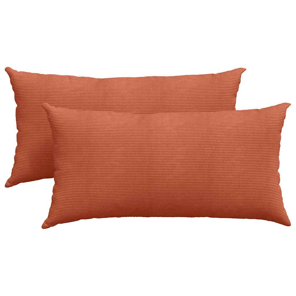 Sofakissen 2 Stück Hellgrau 50 x 30 cm Cordstoff