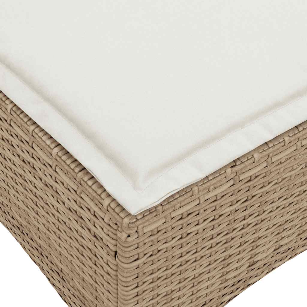 Gartenhocker mit Kissen 2 Stk. Schwarz 55x55x36 cm Poly Rattan
